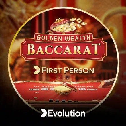 Table Games logo of First Person Golden Wealth Baccarat from Evolution at Elit Casino