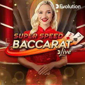 Super Speed Baccarat slot logo by Evolution at Elit Casino